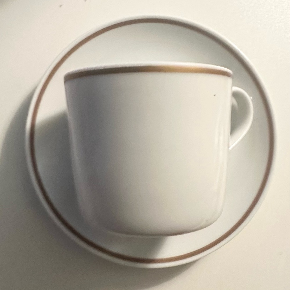 Pan Am Airlines gold rim Noritake porcelain Coffee/Tea Cup & Saucer Set NOS - Picture 6 of 14